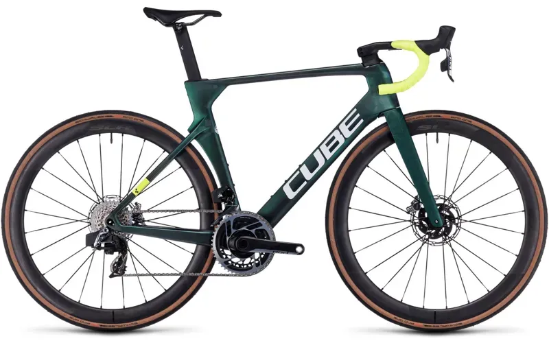 Cube Litening Aero C:68x SLX Carbon Road Race Bike in Goblin/Yellow