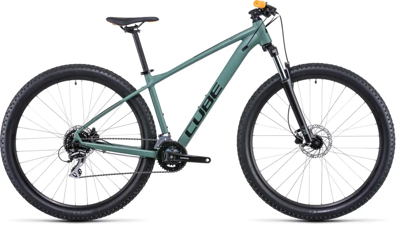 2022 Cube Aim Pro Hardtail Mountain Bike in Olive