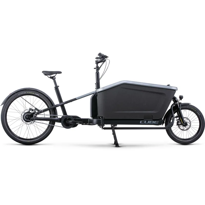 Cube Cargo Dual Hybrid 1000 Electric Cargo Bike in Flash Grey