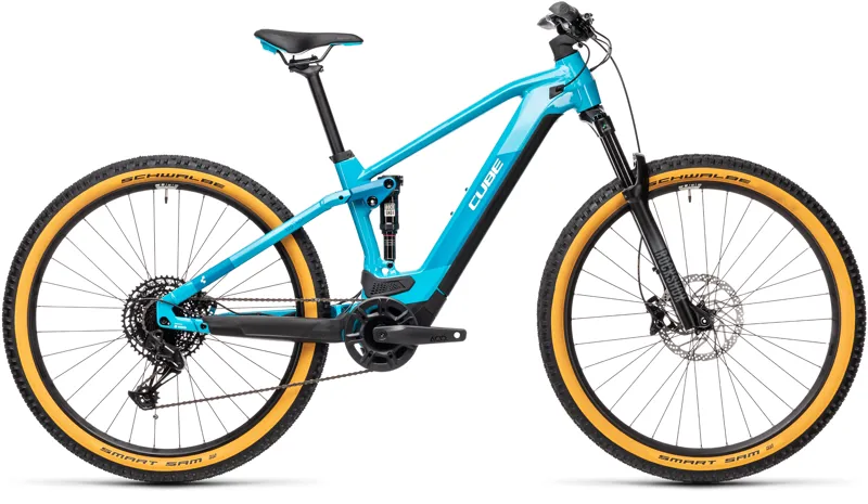 2021 Cube Stereo Hybrid 120 Pro 625 Electric Mountain Bike in Blue