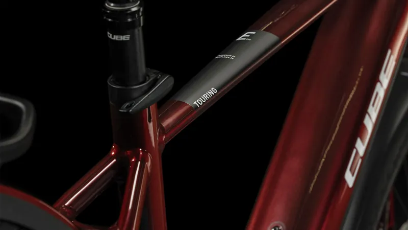 Cube Touring Hybrid EXC 625 Men's Electric Bike in Red/White-3