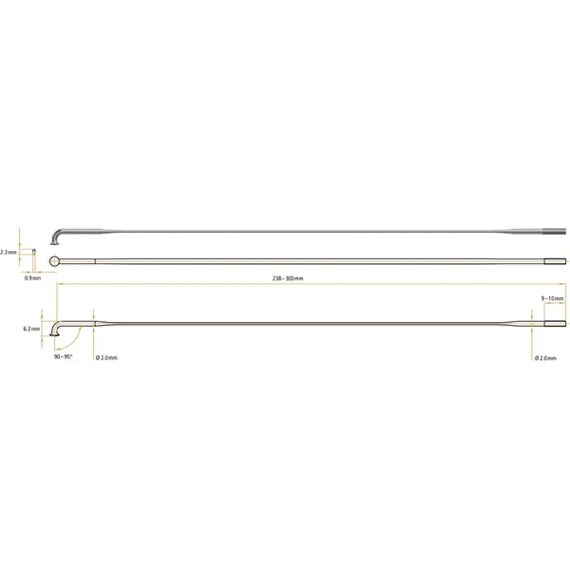 DT Swiss Aero Lite 254mm J-bend Spoke 20-box in Black-1