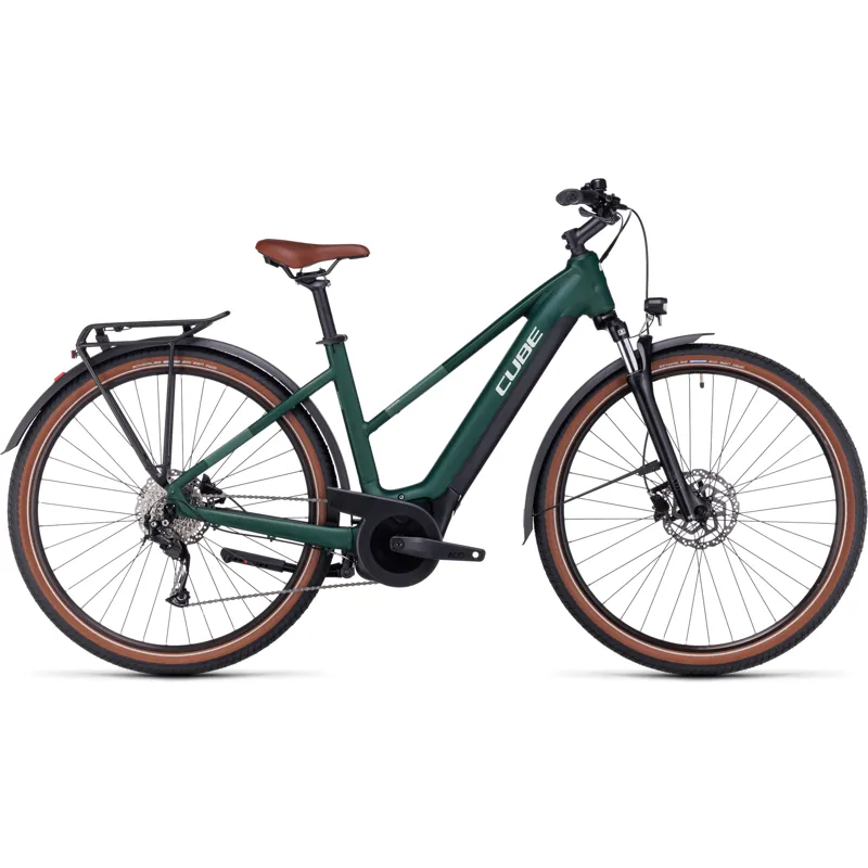 Cube Touring Hybrid One 625 Electric Bike in Dark Green-2