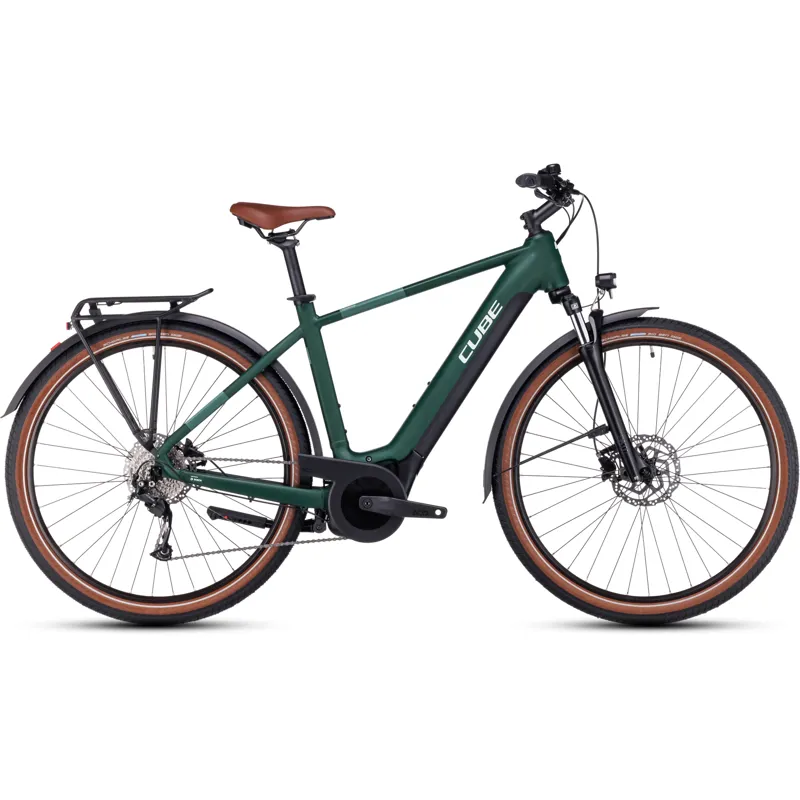 Cube Touring Hybrid One 625 Electric Bike in Dark Green