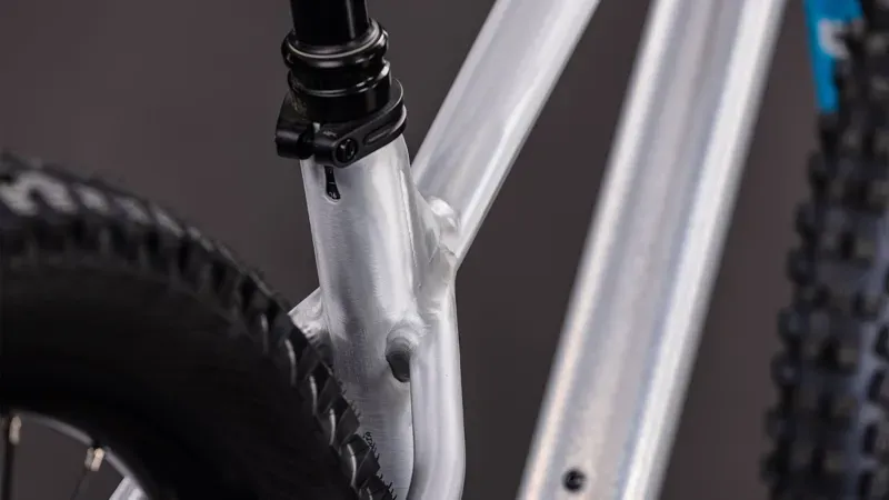 Cube Reaction TM One Mountain Bike In Raw Metal/Blue-4