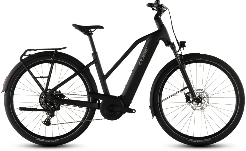 Cube Touring Hybrid One 600 E-Hybrid Bike in Coal/Chrome-2