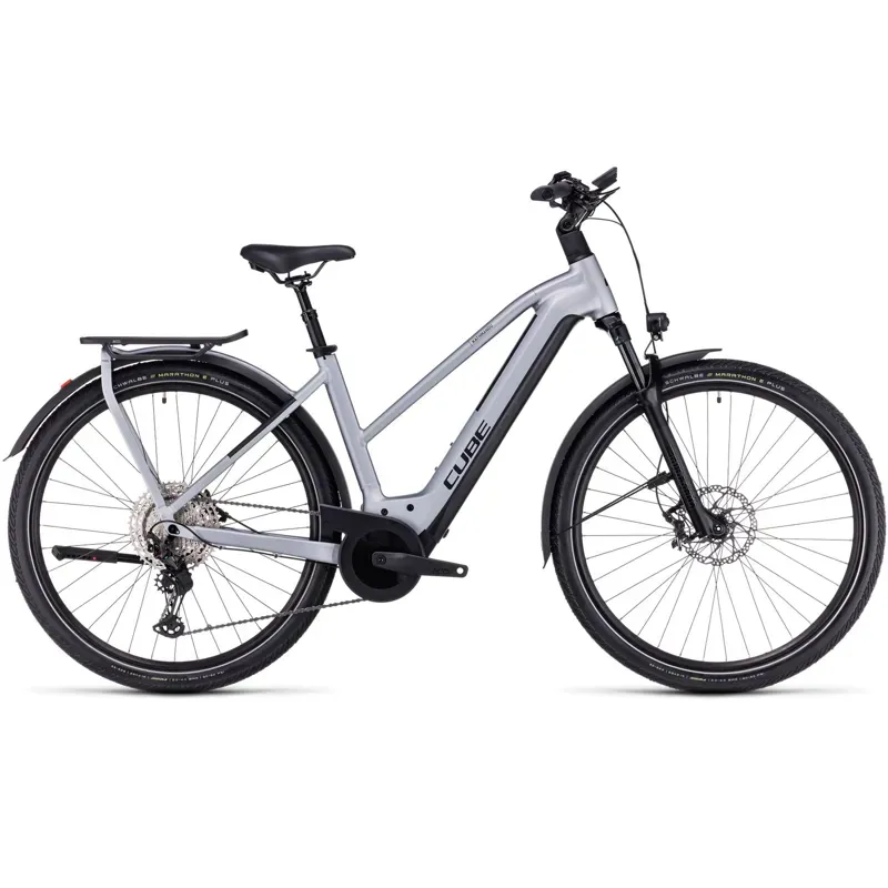Cube Kathmandu Hybrid SLX 750 Trekking eBike in Polar Silver-1