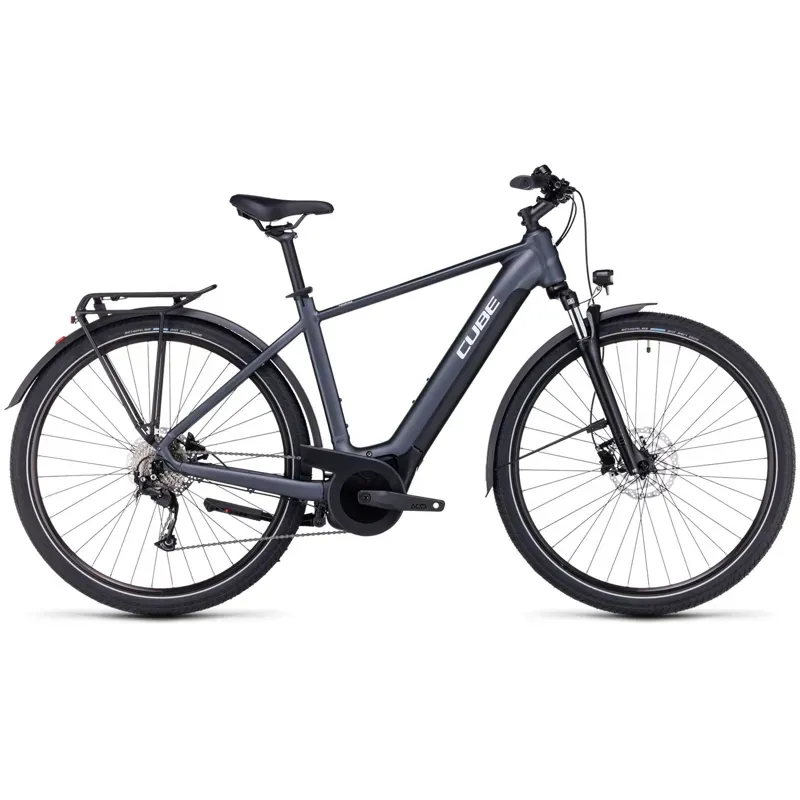 Cube Touring Hybrid One 625 Electric Bike in Grey/White
