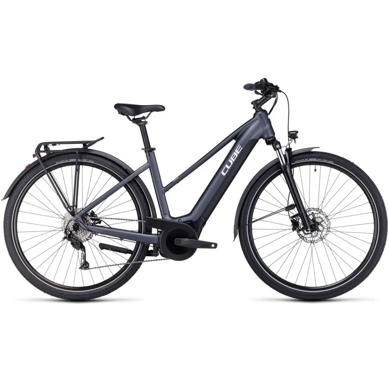 Cube Touring Hybrid One 625 Electric Bike in Grey/White-1