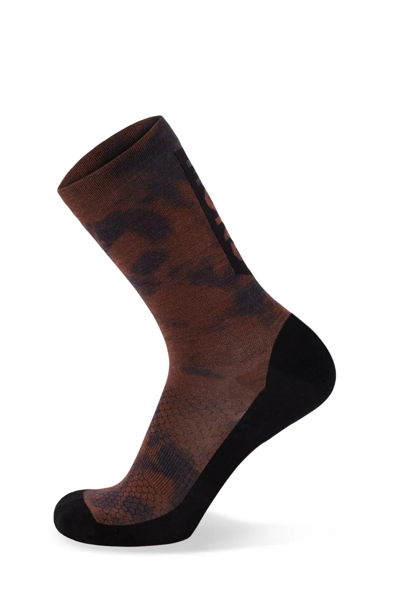 Mons Royale Unisex Atlas Crew Sock Digital Copper Tie Dye