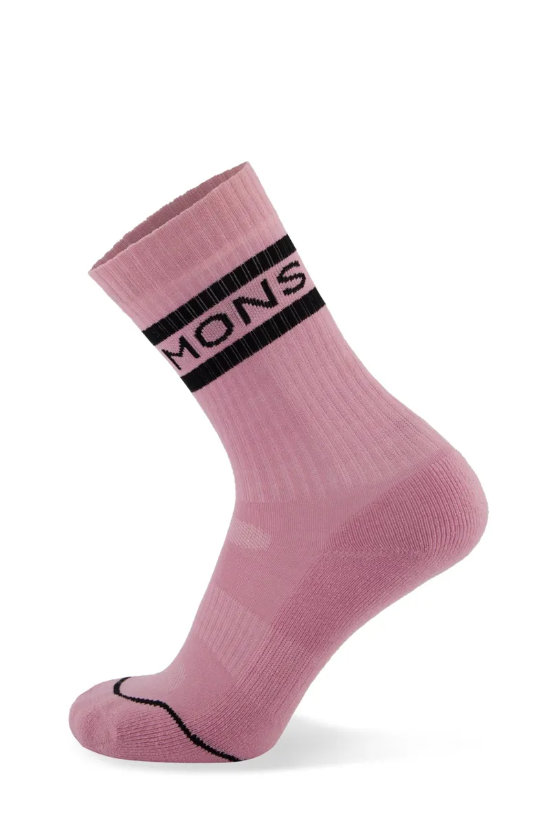 Mons Royale Merino Signature Crew Unisex Socks Black Candy-1