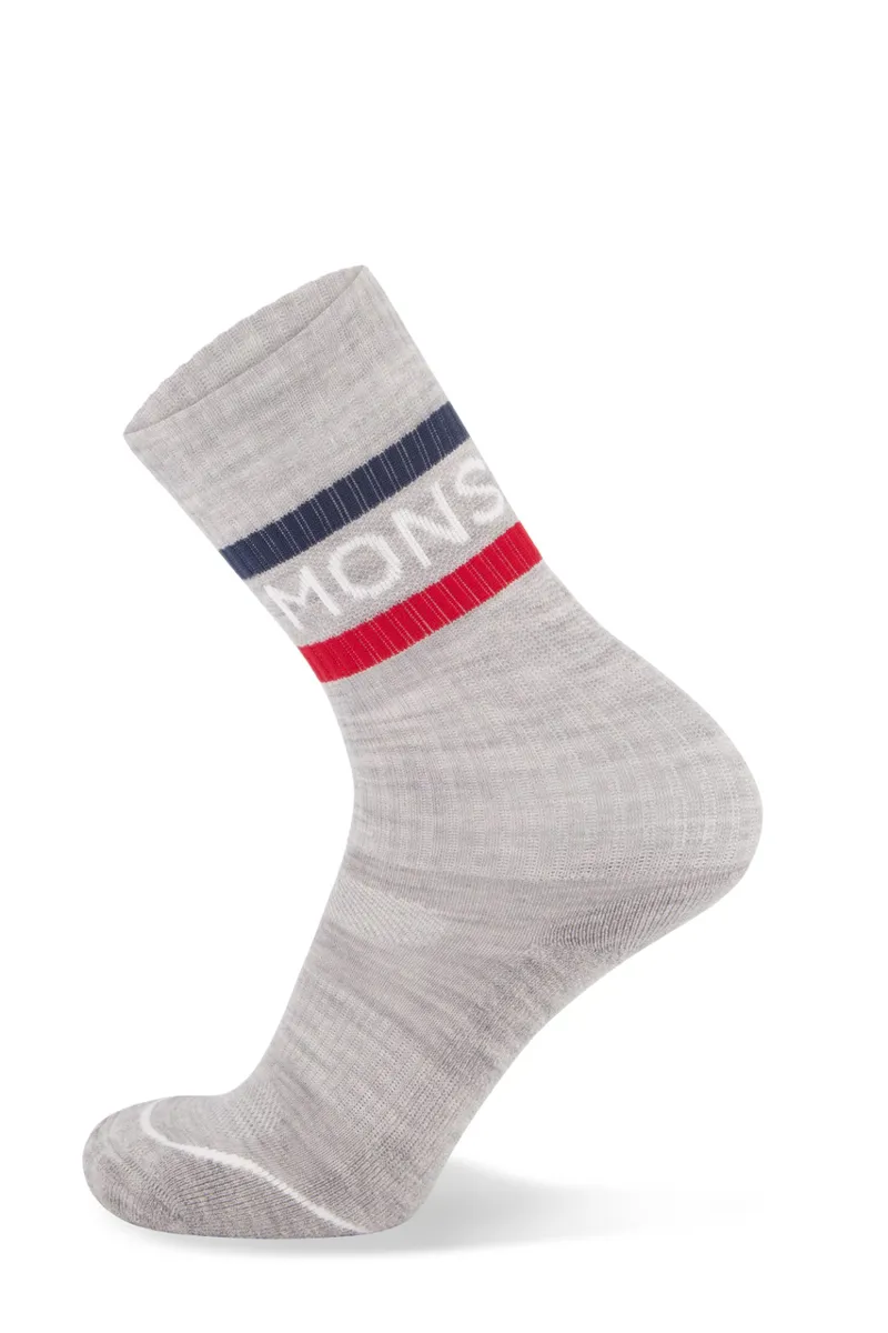 Mons Royale Unisex Signature Crew Sock College Grey-1