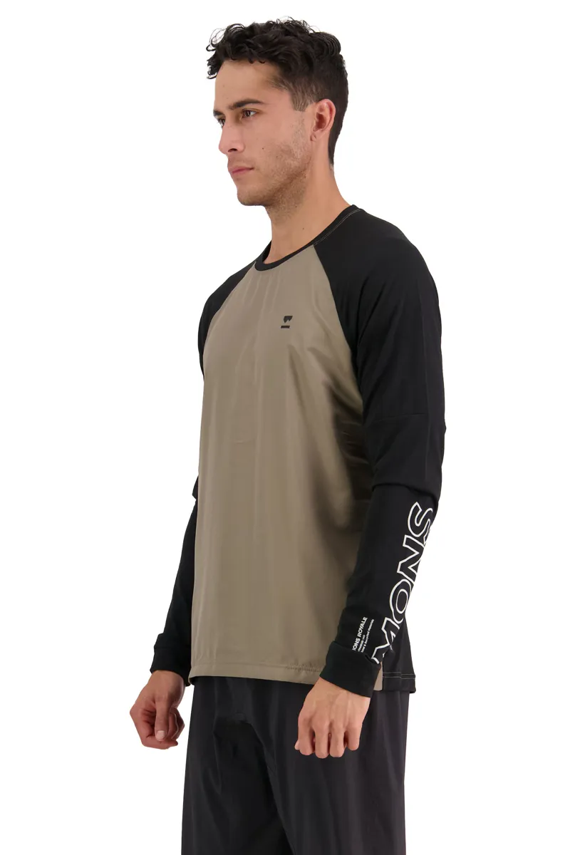Mens Tarn Merino Shift Wind Jersey Walnut Black-1