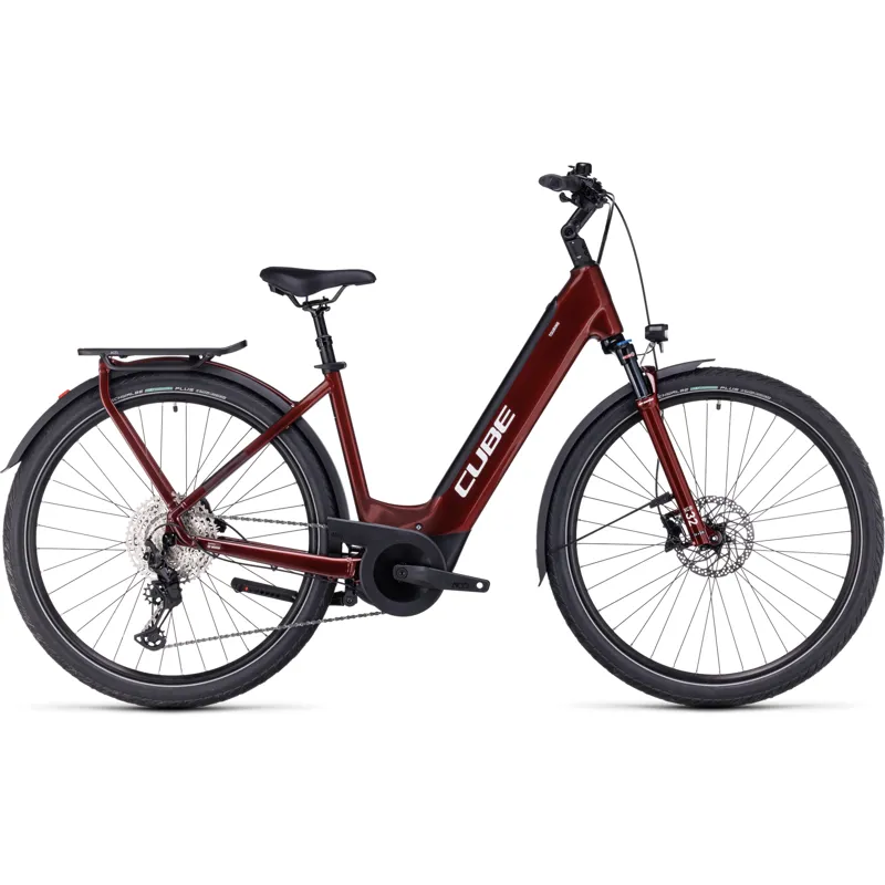 Cube Touring Hybrid EXC 625 Easy Entry Electric Bike in Red/White