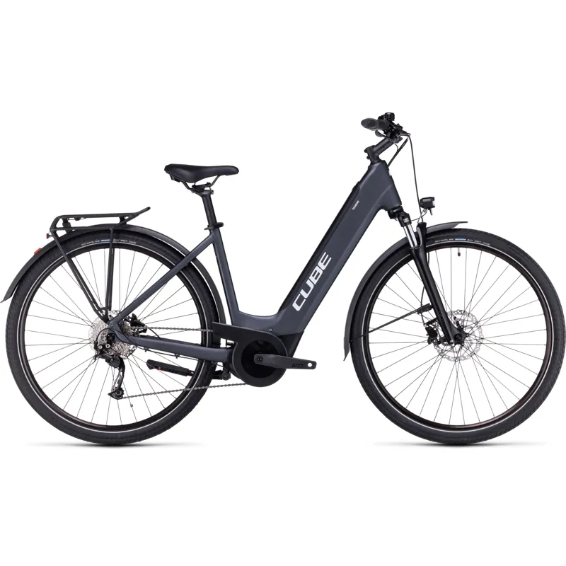 Cube Touring Hybrid One 500 Easy Entry Electric Bike in Grey/White