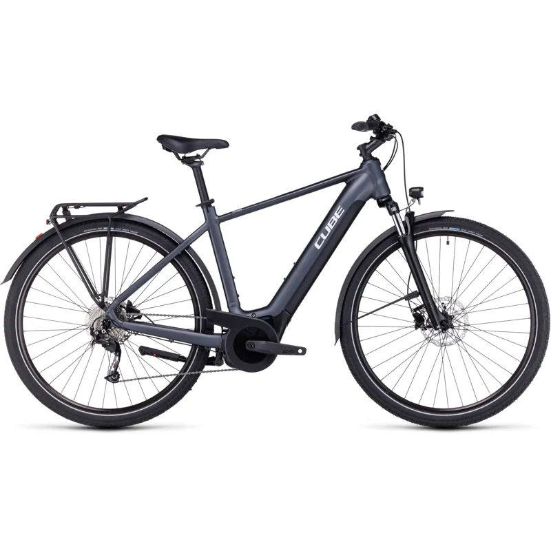 Cube Touring Hybrid One 500 Men's Electric Bike in Grey/White