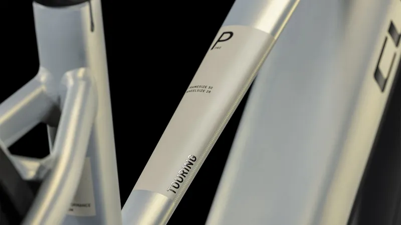 Cube Touring Hybrid Pro 625 Trapeze Electric Bike in Pearly Silver-1