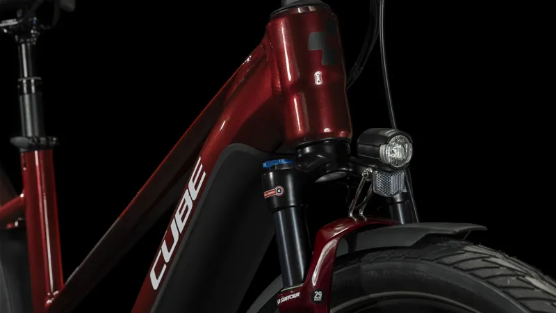 Cube Touring Hybrid EXC 625 Trapeze Electric Bike in Red/White-2