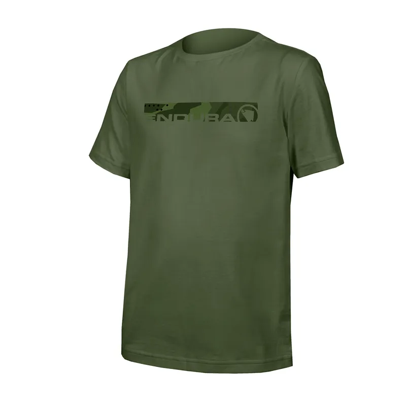 Endura Kid's One Clan Organic Tee in Camo Olive Green