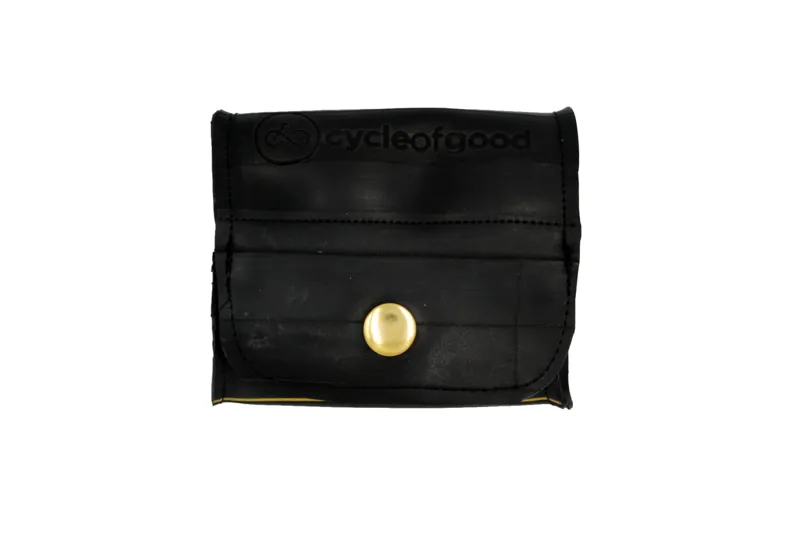 Cycle Of Good Recycled Inner Tube Pop Up Purse black-2