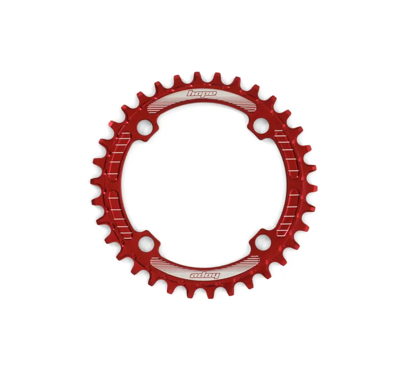 Hope Narrow Wide Retainer Chain Ring in Red