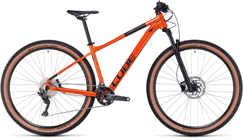 Cube Attention Hardtail Mountain Bike in Fire Orange Black