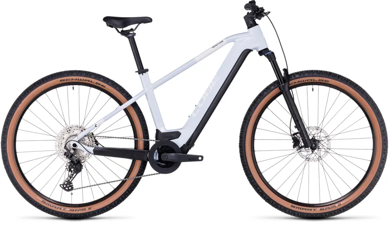 Cube Reaction Hybrid Pro 625 Electric Mountain Bike in Flash White-1