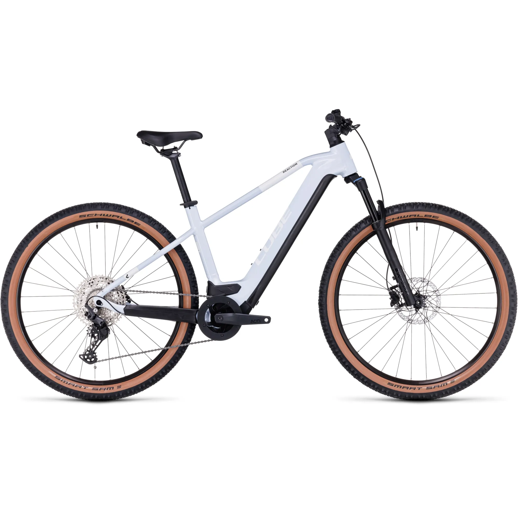 Cube Reaction Hybrid Pro 750 Electric Mountain Bike in Flash White