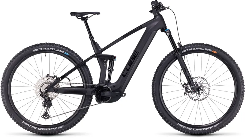 Cube Stereo Hybrid 140 HPC SLX 750 Electric Mountain Bike in Carbon/Reflex