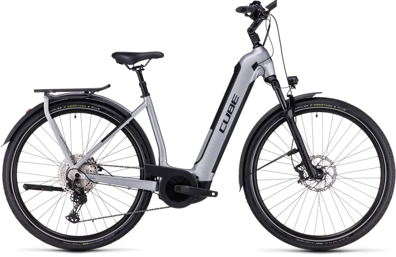 Cube Kathmandu Hybrid SLX 750 Electric Bike in Polar Silver-1