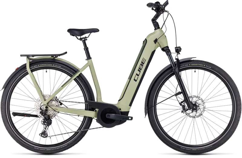 Cube Kathmandu Hybrid SLX 750 Electric Bike in Green/Olive-1