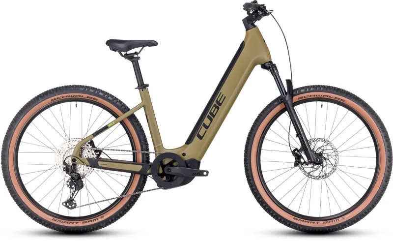 Cube Reaction Hybrid Race 750 Electric Mountain Bike in Olive/Green-1