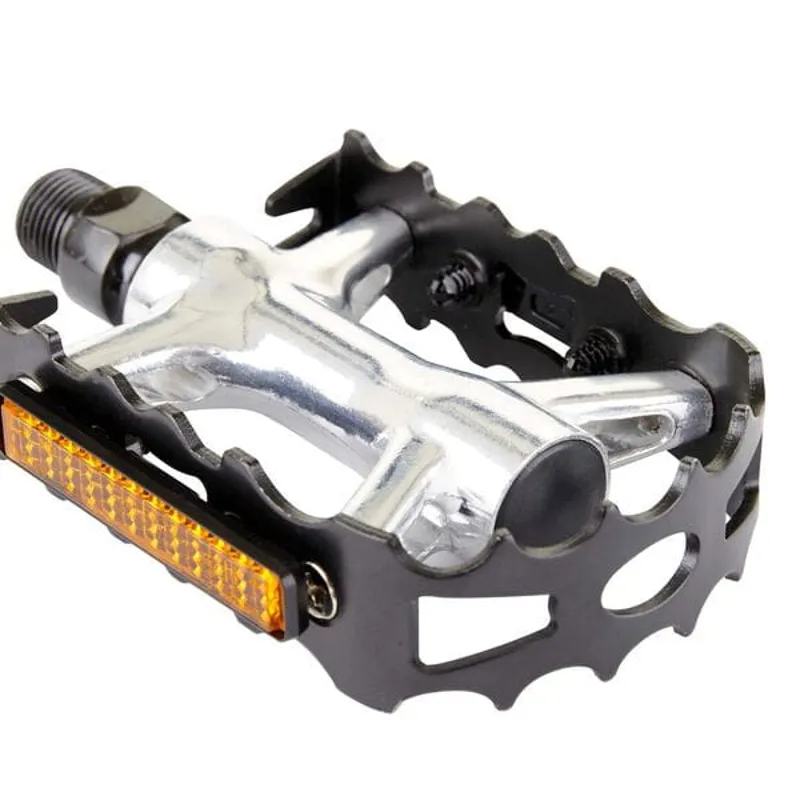 M Part Alloy MTB Pedals 9/16 Inch Thread Black Silver -2