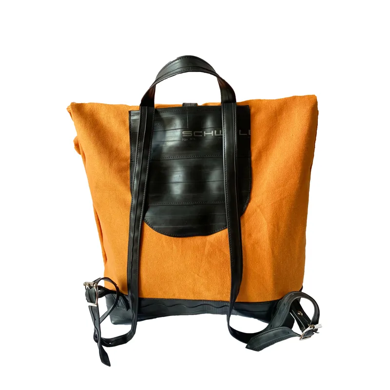 Cycle of Good Recycled Canvas Inner Tube Rucksack in Orange-1