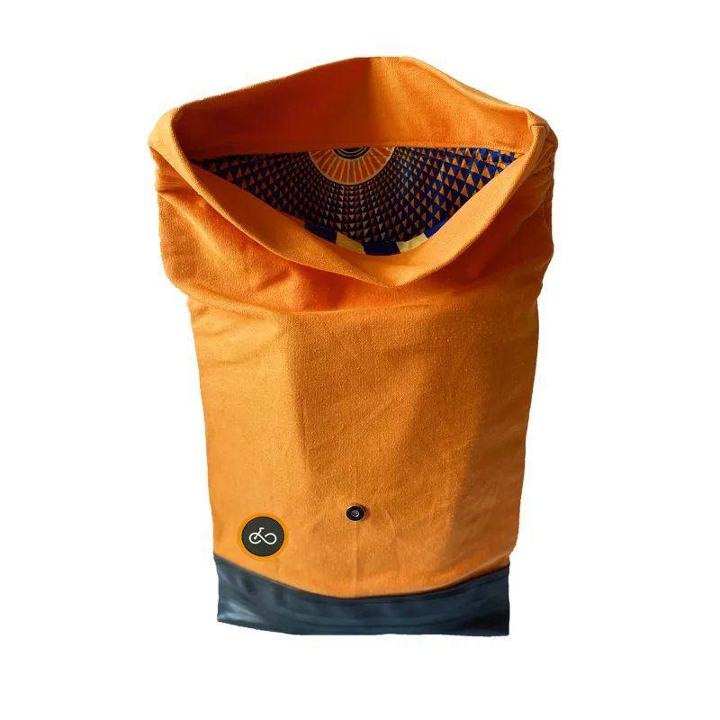 Cycle of Good Recycled Canvas Inner Tube Rucksack in Orange-2
