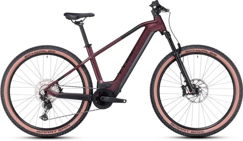 Cube Reaction Hybrid SLX 750 Electric Mountain Bike in Ruby Red