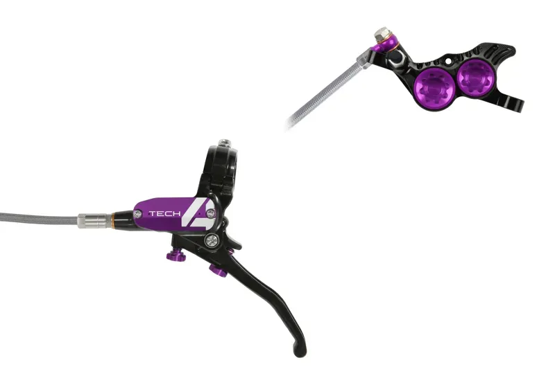 Hope Tech 4 V4 No Rotor Black Purple BRAIDED