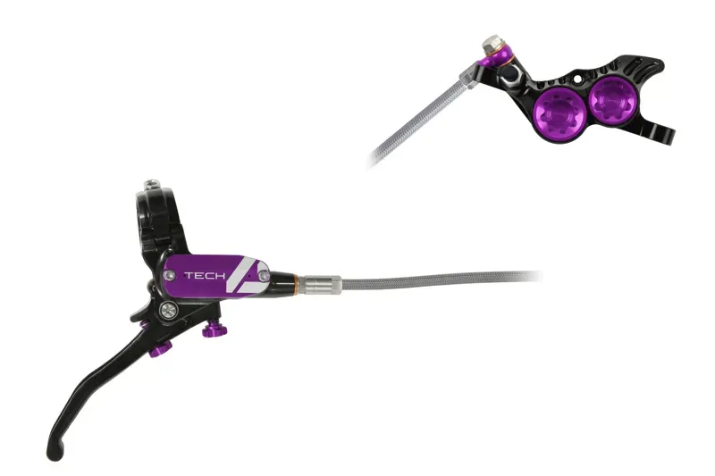 Hope Tech 4 V4 No Rotor Black Purple BRAIDED-1