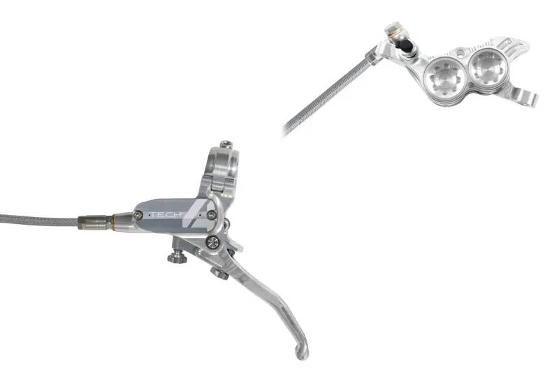 Hope Tech 4 V4 No Rotor Silver Silver BRAIDED