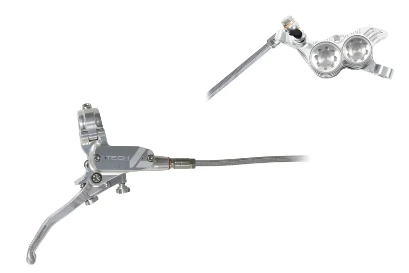 Hope Tech 4 V4 No Rotor Silver Silver BRAIDED-1