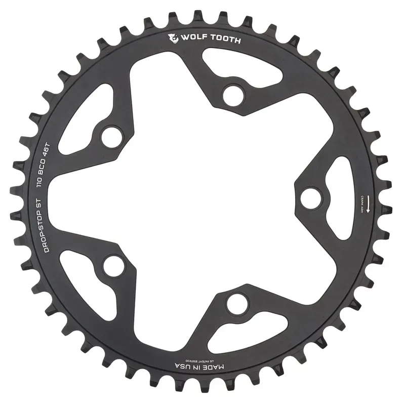 Wolf Tooth 110-bcd Gravel/CX/Road 46-tooth Round Chainring in Black